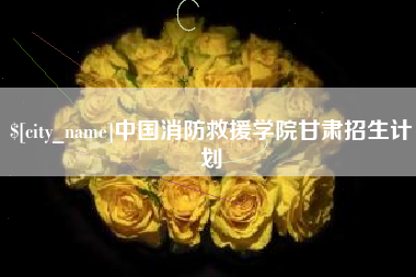 温县中国消防救援学院甘肃招生计划