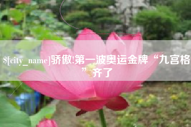 温县骄傲!第一波奥运金牌“九宫格”齐了