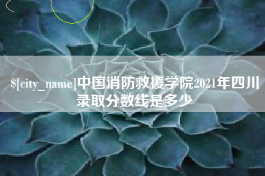 温县中国消防救援学院2021年四川录取分数线是多少