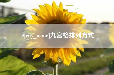 温县九宫格排列方式