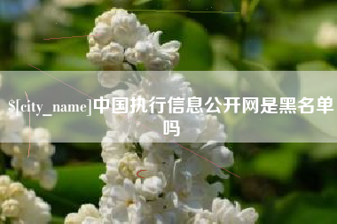 温县中国执行信息公开网是黑名单吗