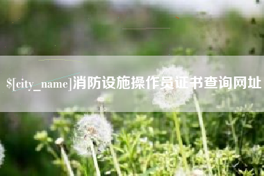 温县消防设施操作员证书查询网址