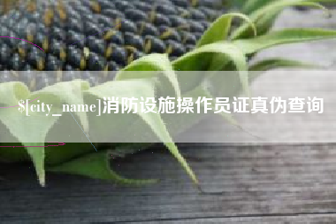 温县消防设施操作员证真伪查询