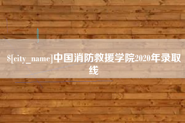 温县中国消防救援学院2020年录取线