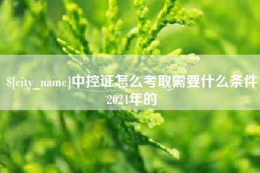 温县中控证怎么考取需要什么条件2024年的