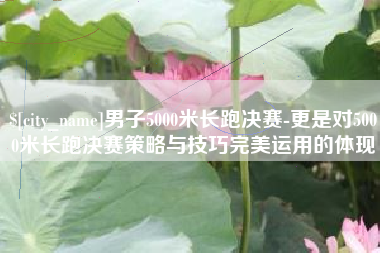 温县男子5000米长跑决赛-更是对5000米长跑决赛策略与技巧完美运用的体现
