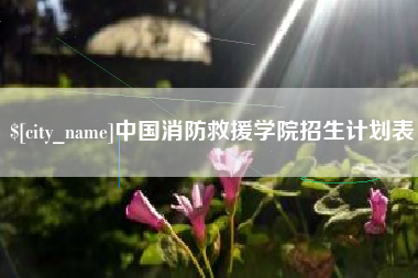 温县中国消防救援学院招生计划表
