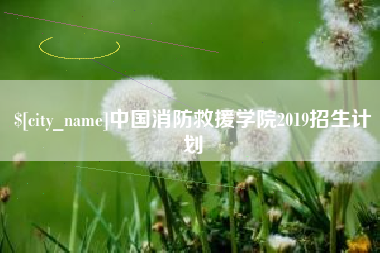 温县中国消防救援学院2019招生计划